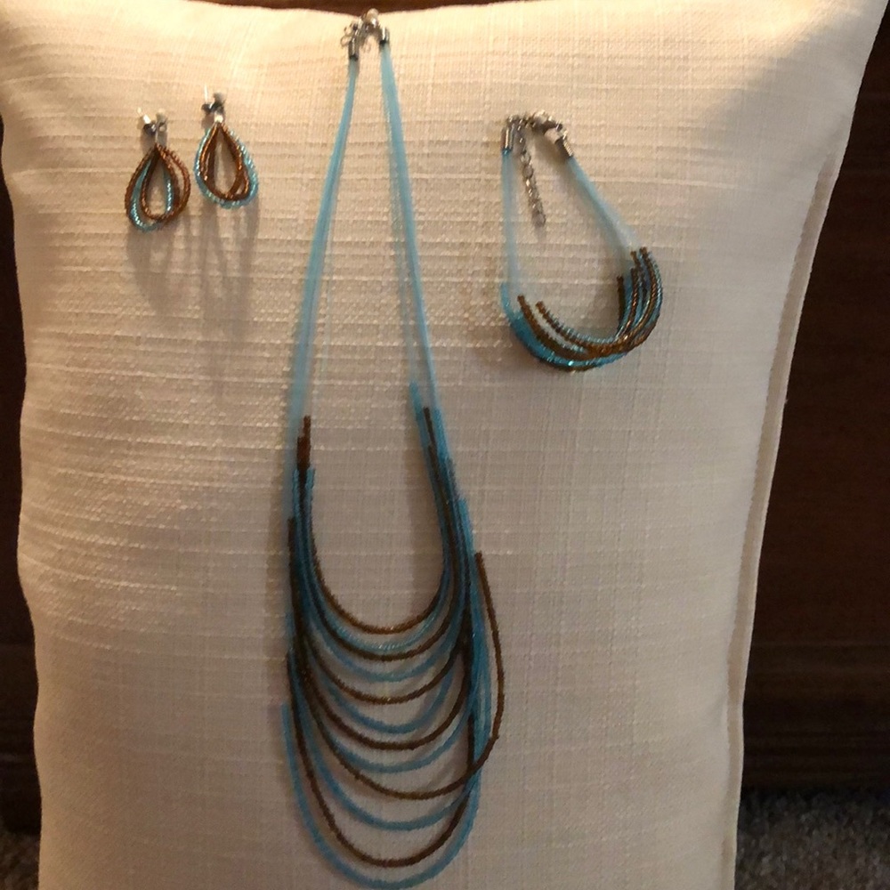 Necklace, earrings, & bracelet